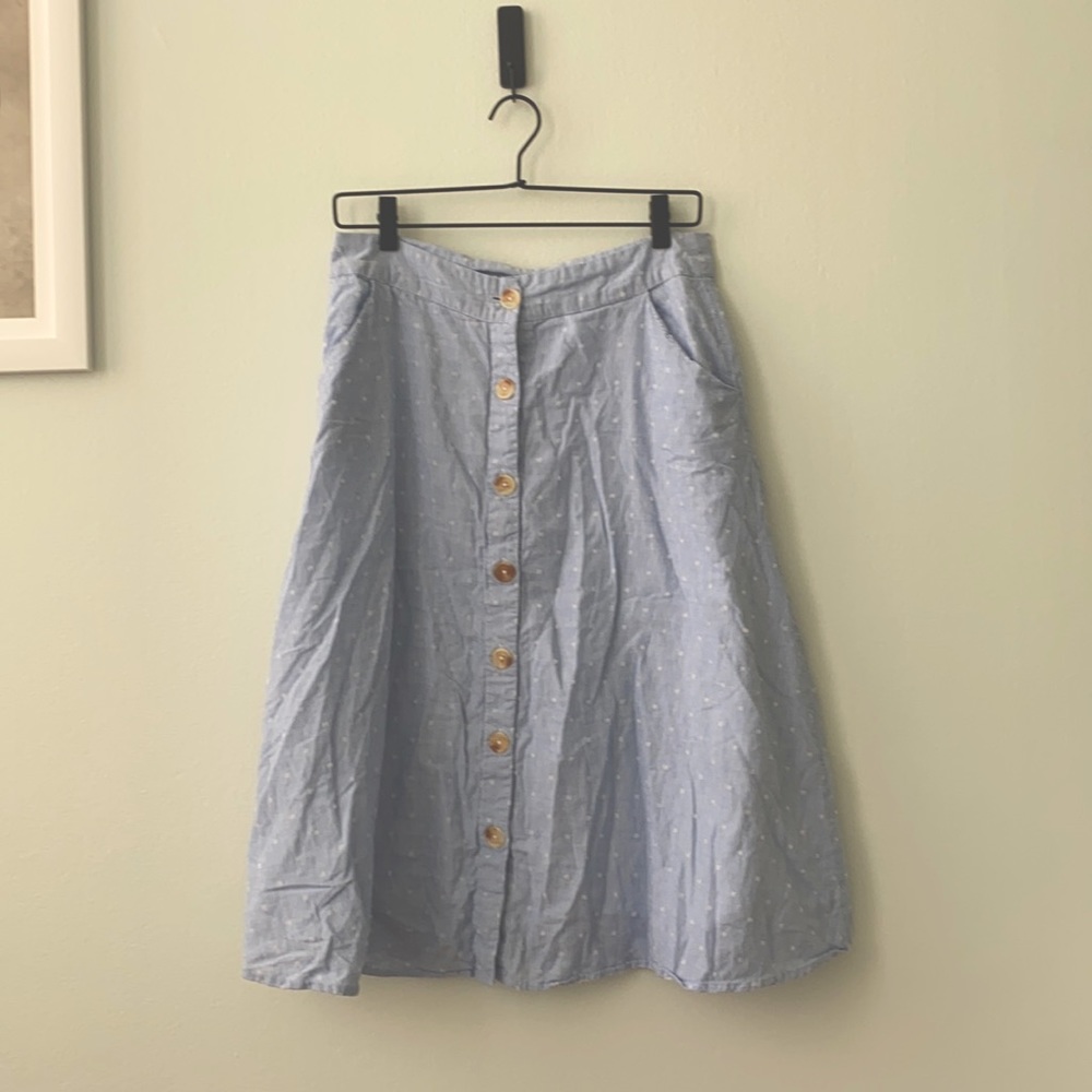 Francesca Blue Midi Skirt with pockets!